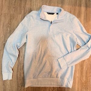 Travis Mathew Light Blue Quarter-Zip Cowl Sweater